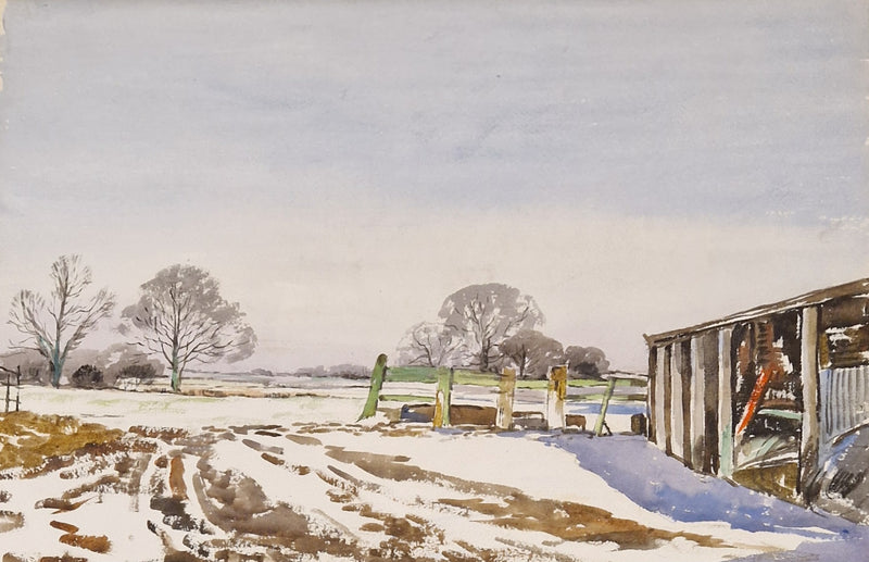 Winter Sunshine c1930s Watercolour by Harold Bennett