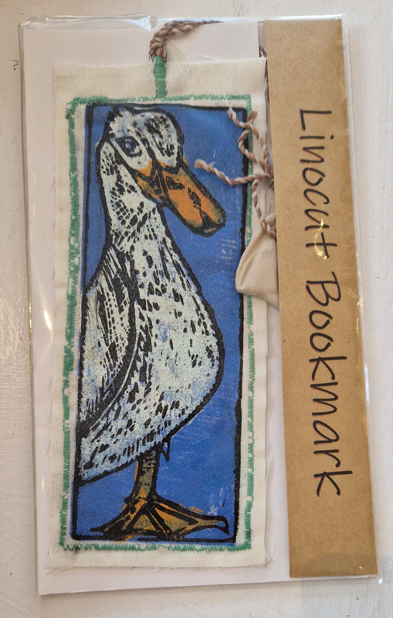 Warhol Duck Linocut Bookmarks with Clay Footprint 2024 by Shauna McCann