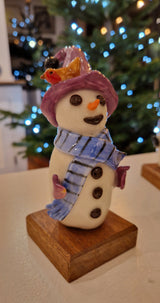 Handmade Large Ceramic Snowmen 2024 by Barbara Chadwick