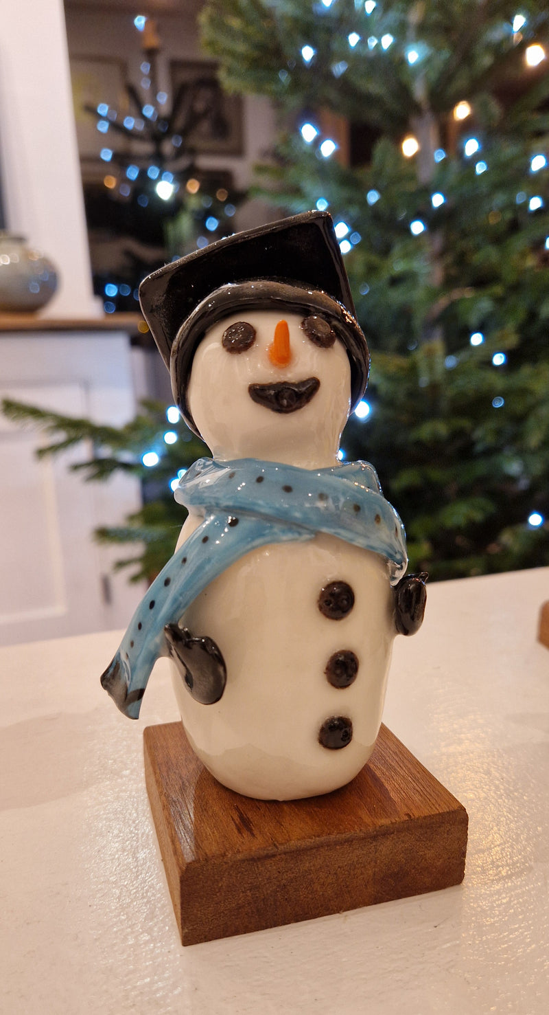 Handmade Large Ceramic Snowmen 2024 by Barbara Chadwick