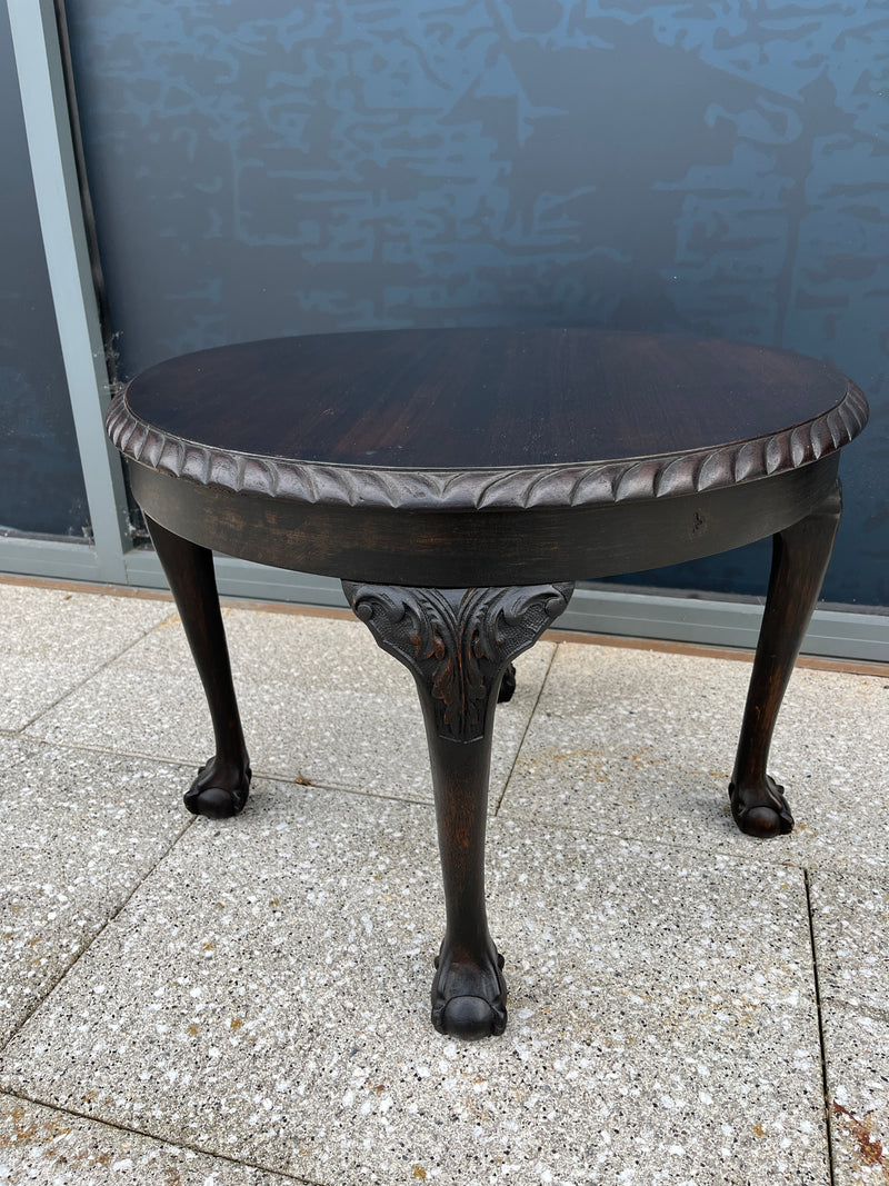 Vintage Claw Foot Coffee Table in ebony natural stain by Lost and Found Projects