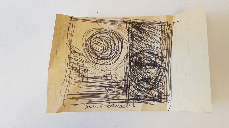 ABD003 Sun and Street Drawing found in the Studio Archive c1980s by Arthur Berry