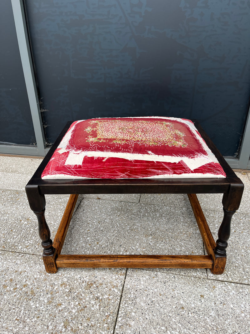 Vintage Utility Ottoman Stool by Lost and Found Projects