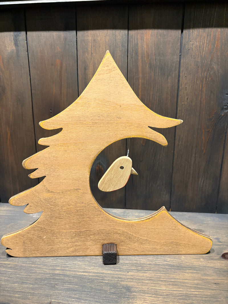 Christmas - Wood Christmas tree/robin