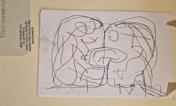 ABD053 Kissing Couple drawing c1980s found Arthur Berry Archive