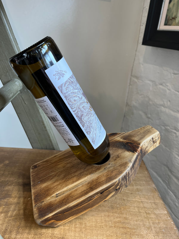 Bottle kiln wine bottle holder made from salvaged timber (mid blonde) by Lost and Found Projects