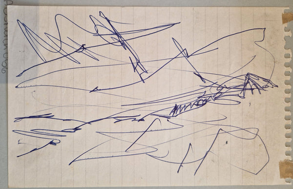 ABD056 Hill Landscape drawing c1980s found Arthur Berry Archive