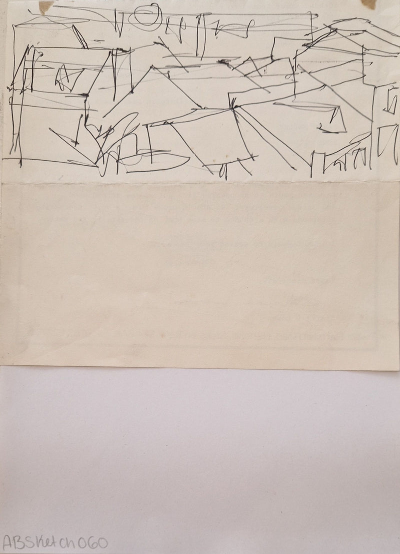 ABD060 Rooftops drawing c1980s  found Arthur Berry Archive