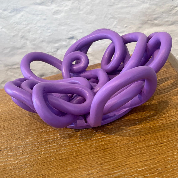 3D Sculptural Scraps Bowl Large Purple by Rosie Threadgold