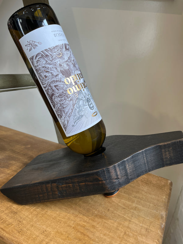 Bottle kiln wine bottle holder made from salvaged timber (black) by Lost and Found Projects