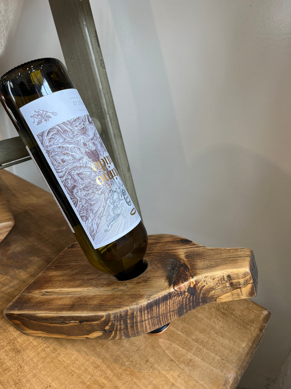 Bottle kiln wine bottle holder made from salvaged timber (mid blonde) by Lost and Found Projects