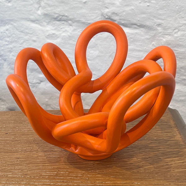 3D Sculptural Scraps Bowl Large Orange by Rosie Threadgold