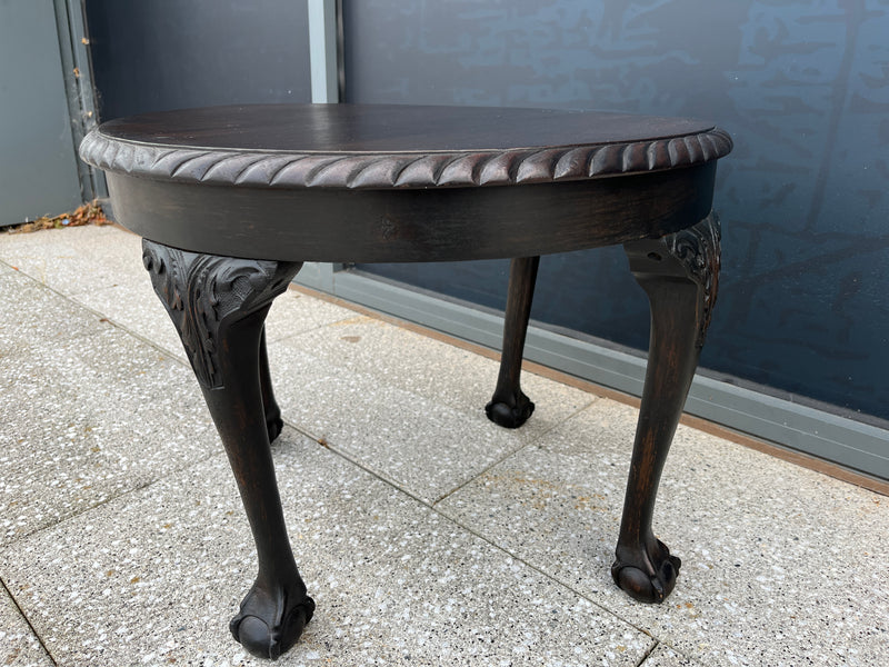 Vintage Claw Foot Coffee Table in ebony natural stain by Lost and Found Projects