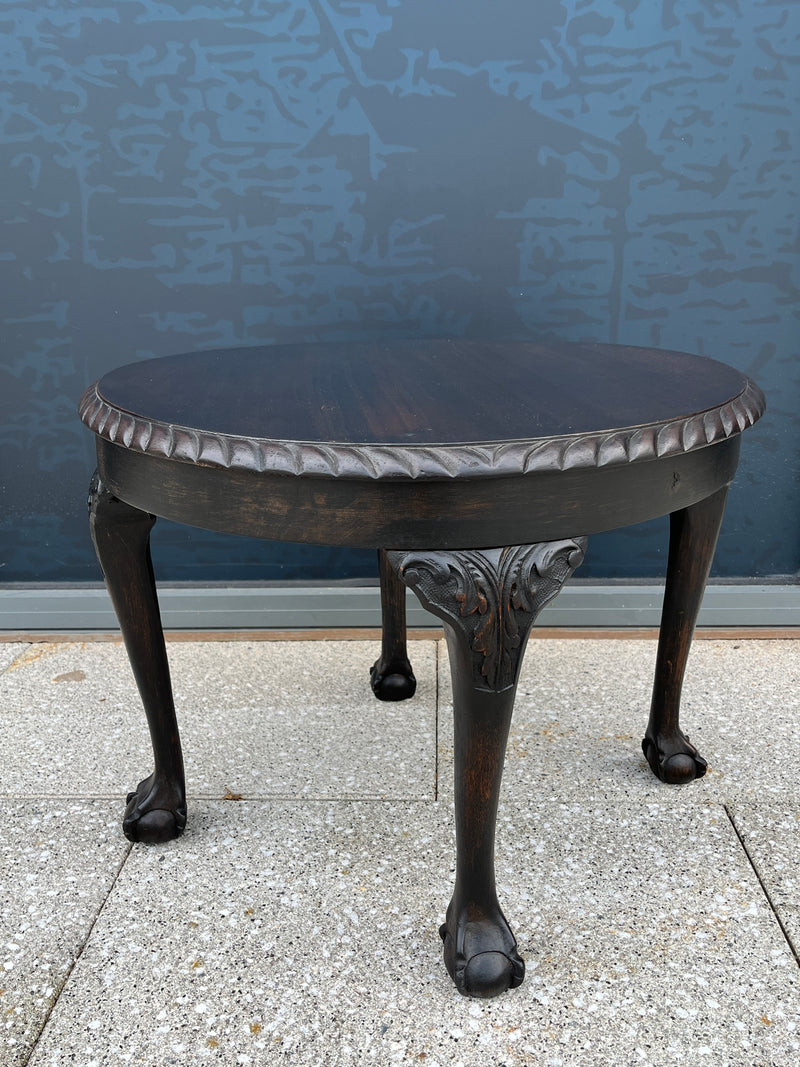 Vintage Claw Foot Coffee Table in ebony natural stain by Lost and Found Projects