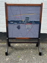 Victorian Parlour Fire Screen in Boro Denim by Lost and Found Projects