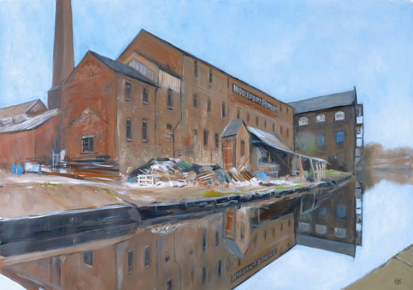 BD2478 Potteries Reflection III A3 signed ltd edition print by David Brammeld