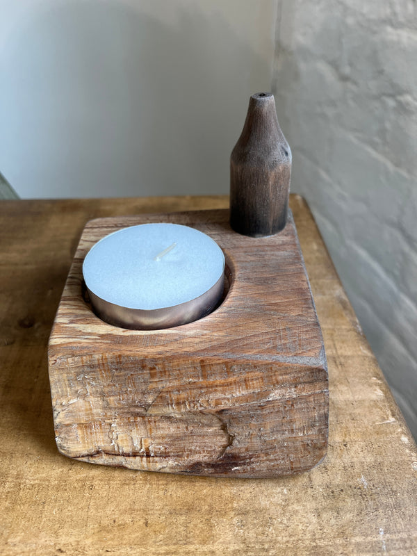 Single bottle kiln tea light holder by Lost and Found Projects
