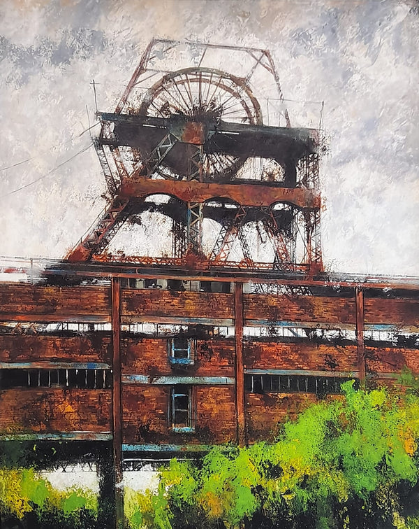 DB24319 Chatterley Whitfield Winding Gear A3 signed ltd edition print by David Brammeld