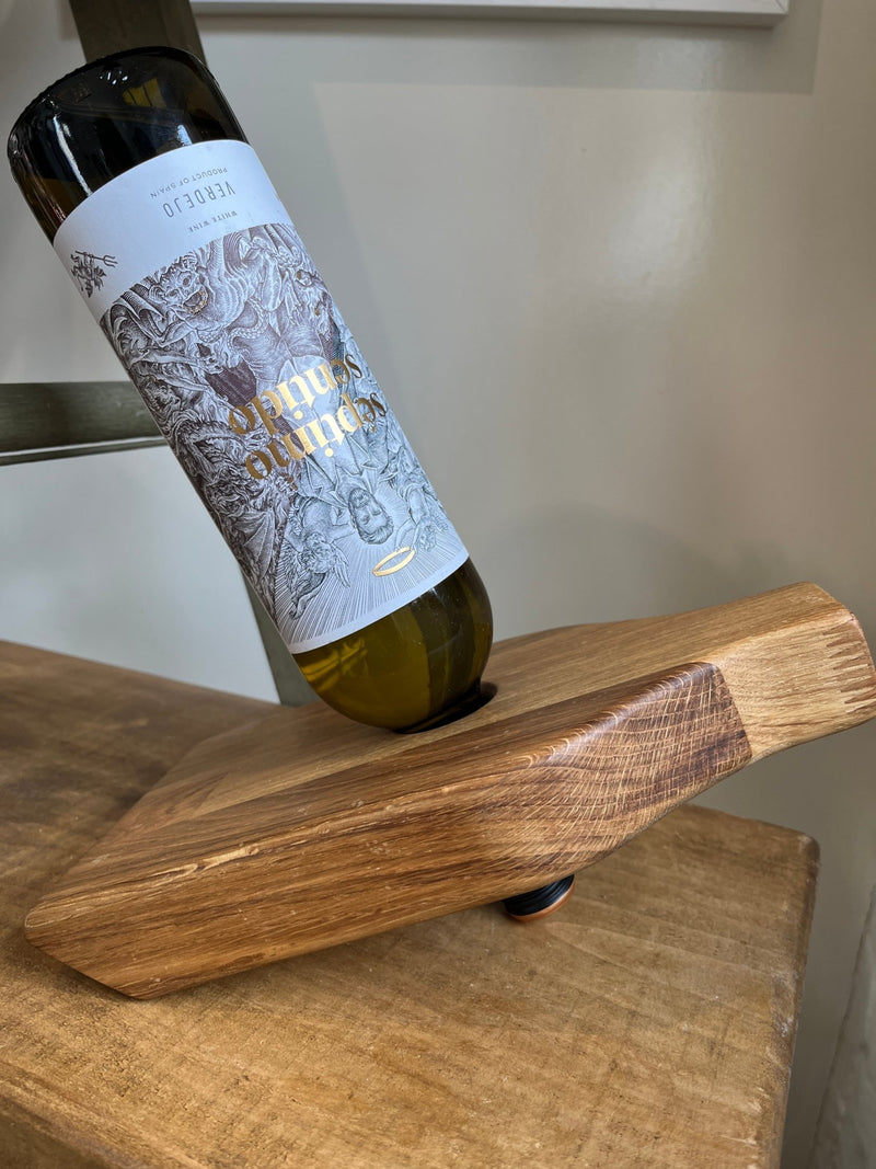 Bottle kiln wine bottle holder made from salvaged timber (blonde) by Lost and Found Projects by Barewall