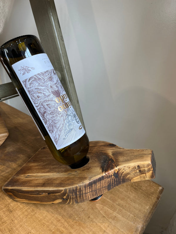 Bottle kiln wine bottle holder made from salvaged timber (mid blonde) by Lost and Found Projects by Barewall