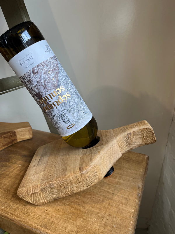 Bottle kiln wine bottle holder made from salvaged timber (natural) by Lost and Found Projects by Barewall