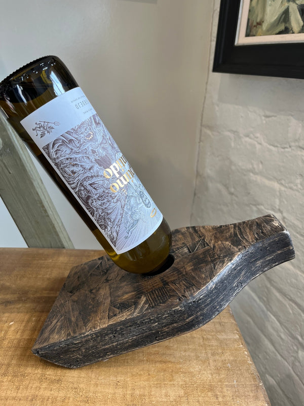 Bottle kiln wine bottle holder made from salvaged timber (patch) by Lost and Found Projects by Barewall