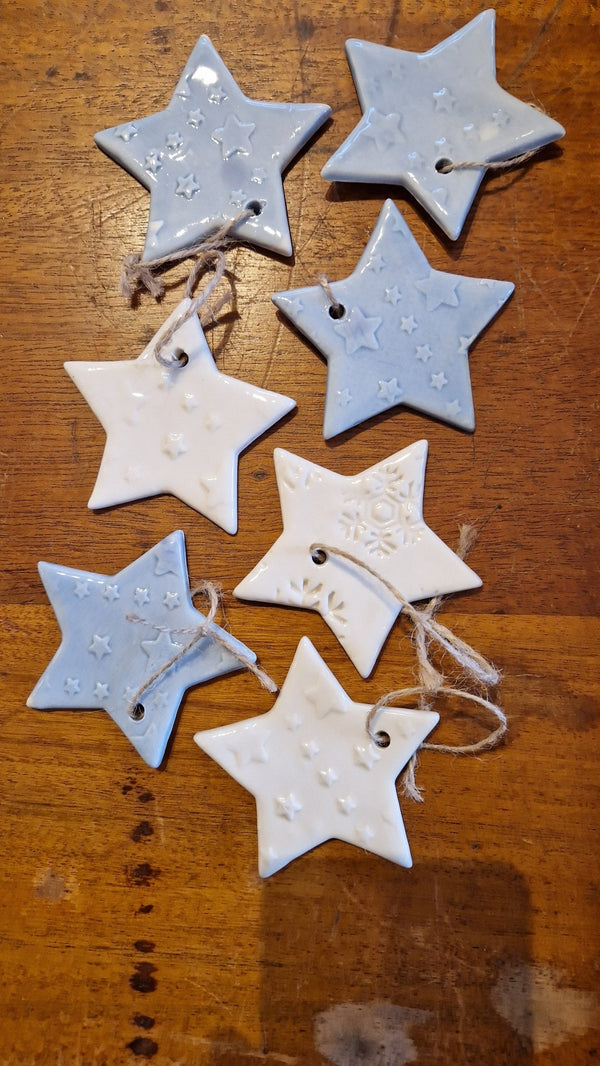 Ceramic stars handmade decorations by Leone Amber by Barewall