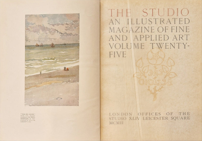 Collection of 11 Leatherbound The Studio Fine Art, An Illustrated Magazine of Fine Applied Art volumes 25 - 35 early 20th century by Barewall