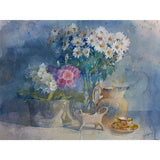 Daisies with Minton and Burleigh by Geoffrey Wynne RI by Barewall