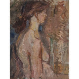 EN08Oil Nude Standing c1950s by Enos Lovatt by Barewall