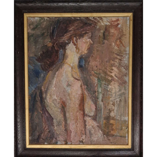 EN08Oil Nude Standing c1950s by Enos Lovatt by Barewall