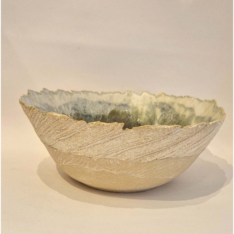 FM002 Decorated teased edge bowl by Faye Mayo by Barewall