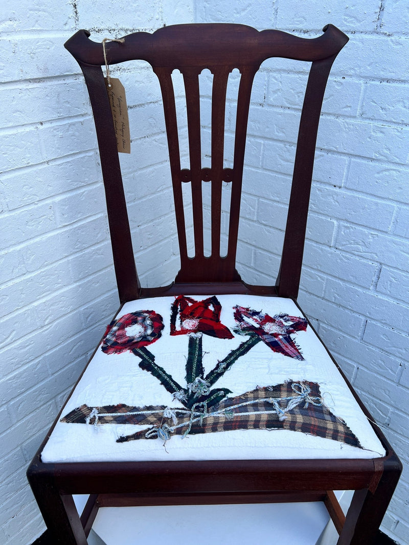 Georgian Mahogony Dining Chair Enos Lovatt inspired (Tartan Flower) by Lost and Found Projects by Barewall