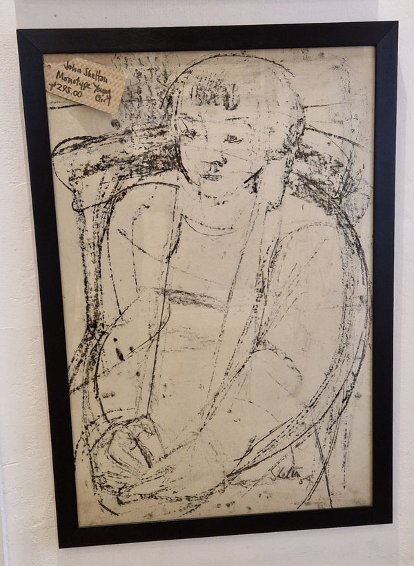 Girl Seated 1959 by John Shelton by Barewall