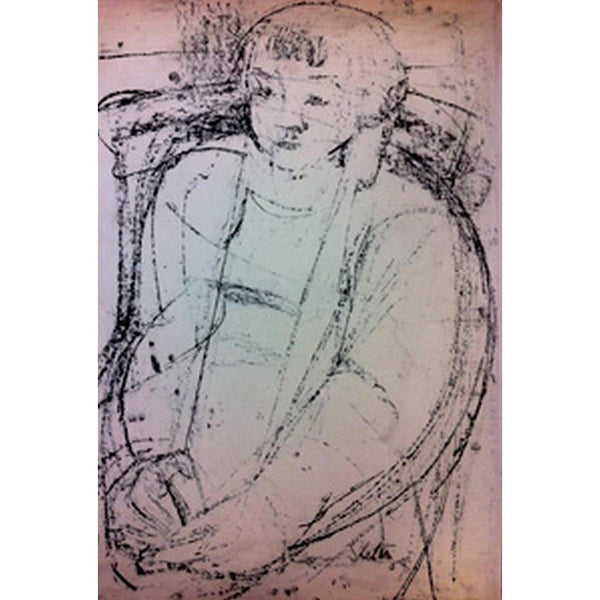 Girl Seated 1959 by John Shelton by Barewall