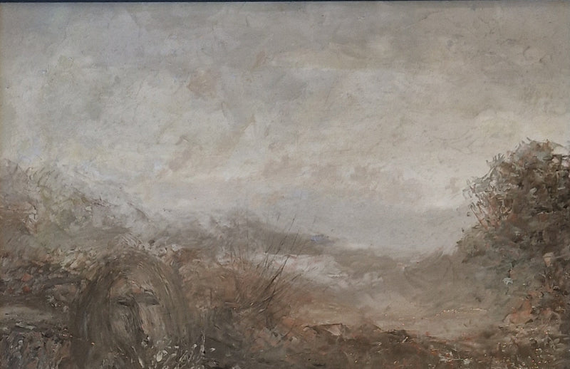 Head in Moorland Landscape 1966 Oil Painting by Jack Simcock by Barewall