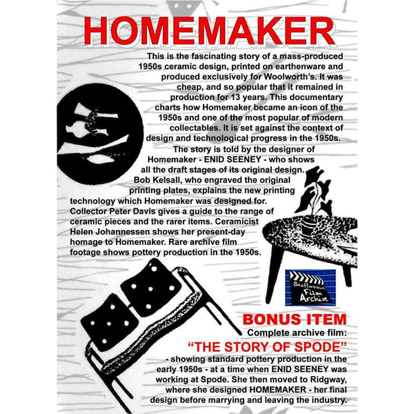 Homemaker - A 1950s Ceramic Design Classic Documentary Stoke on Trent History DVD by Barewall