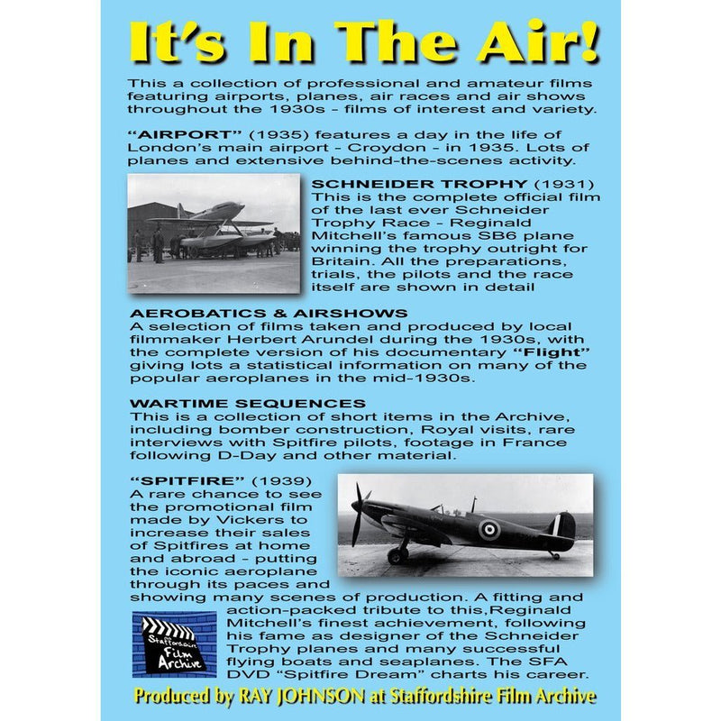 It's In the Air - Film of Flying from 1930s Stoke on Trent Historical Film DVD by Barewall