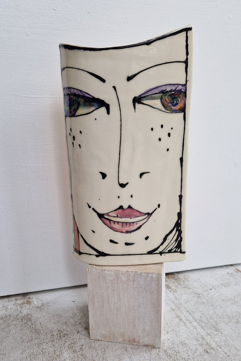 JC2402 Persephone lustre hand painted face vase 2023 by Jonathan Cox by Barewall