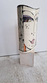 JC2402 Persephone lustre hand painted face vase 2023 by Jonathan Cox by Barewall