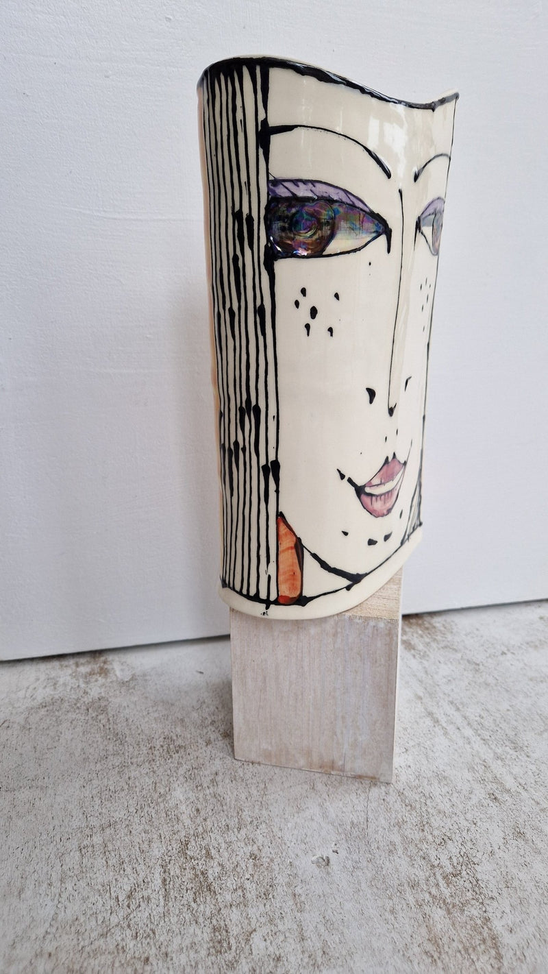 JC2402 Persephone lustre hand painted face vase 2023 by Jonathan Cox by Barewall