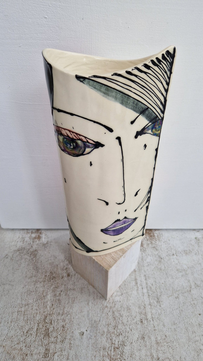 JC2406 Leonora lustre hand painted face vase 2023 by Jonathan Cox by Barewall