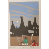 Kiln Kicks Linocut 2021 by Peter Davies by Barewall