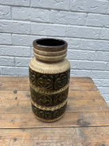 Mid Century West German Scheurich Green and Beige mid size Vase by Lost and Found Projects by Barewall