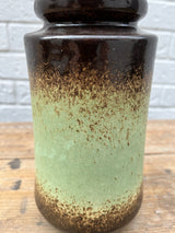 Mid Century West German Scheurich Green and Brown Vase. By Lost and Found Projects by Barewall