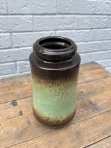 Mid Century West German Scheurich Green and Brown Vase. By Lost and Found Projects by Barewall