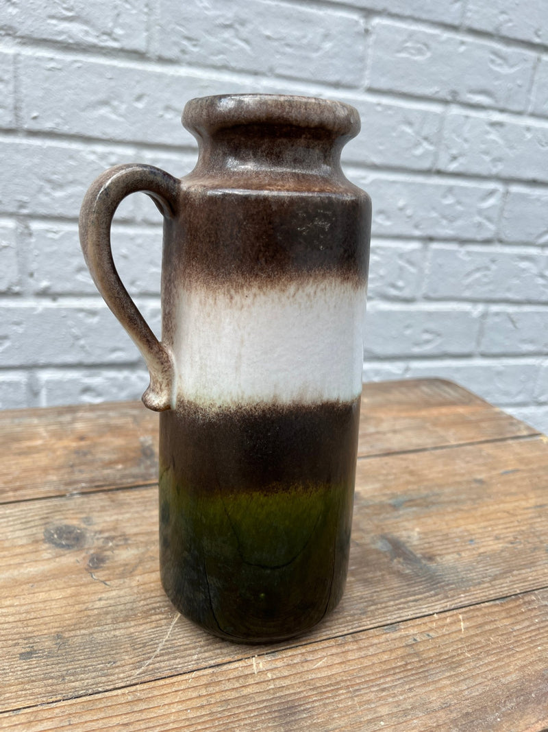 Mid Century West German Scheurich Green and Brown Wave mid size Jug by Lost and Found Projects by Barewall