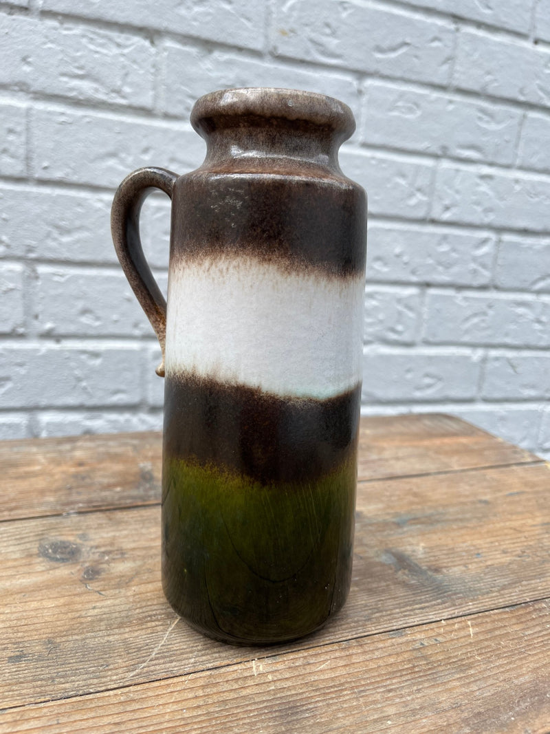 Mid Century West German Scheurich Green and Brown Wave mid size Jug by Lost and Found Projects by Barewall