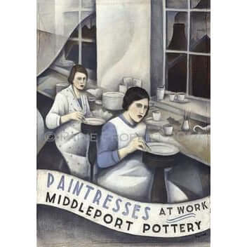 Middleport Pottery Paintresses Print by Paine Proffitt by Barewall