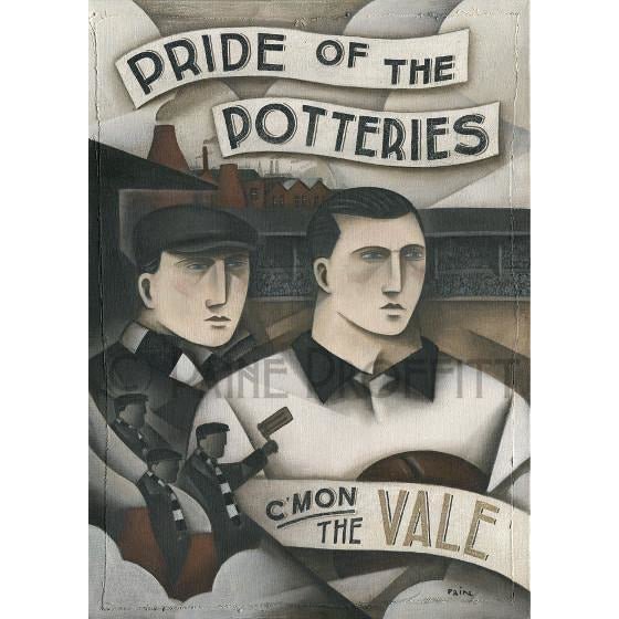 Port Vale Heros and Bottle Kilns Limited Edition Football Print by Paine Proffitt by Barewall